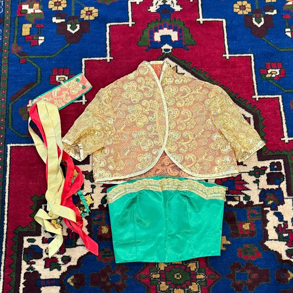 Elegant Gold and Teal Women's 3 Piece Set